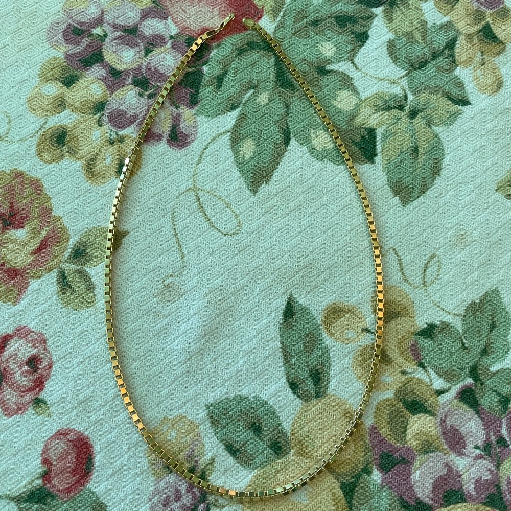 Gold plated box chain necklace